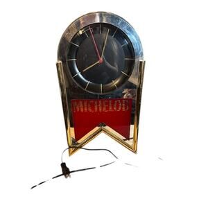 VTG Anheuser Busch Michelob Light Up Clock Art Deco Wall Clock Tested Working